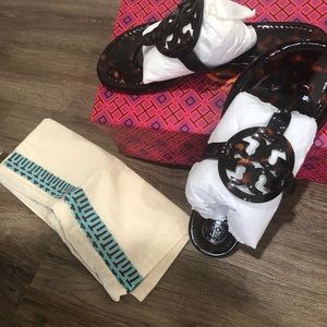 Tory Burch Miller sandal, tortoiseshell, size 8